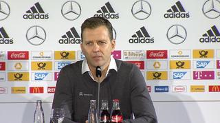 Pressekonferenz zum Länderspiel Frankreich - Deutschland mit Oliver Bierhoff, Mario Gomez, Lukas Podolski
