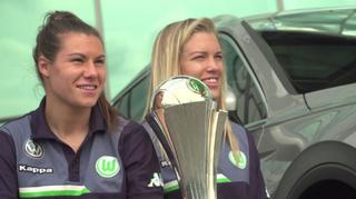 Pokalsiegerinnen des VfL Wolfsburg mit Selbstvertrauen ins CL-Finale