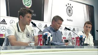 DFB Pressekonferenz zu der Euro 2016 - Gruppenphase mit O. Bierfhoff, T. Müller und M. Götze