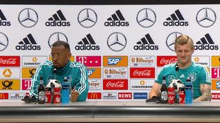 Pressekonferenz der Nationalmannschaft mit Toni Kroos und Jerome Boateng