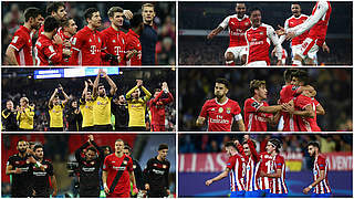 Achtelfinale: Bayern vs. Arsenal, Benfica vs. BVB, Bayer vs. Atlético