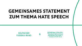 DFB und Generalstaatsanwaltschaft gehen gegen Hate Speech vor